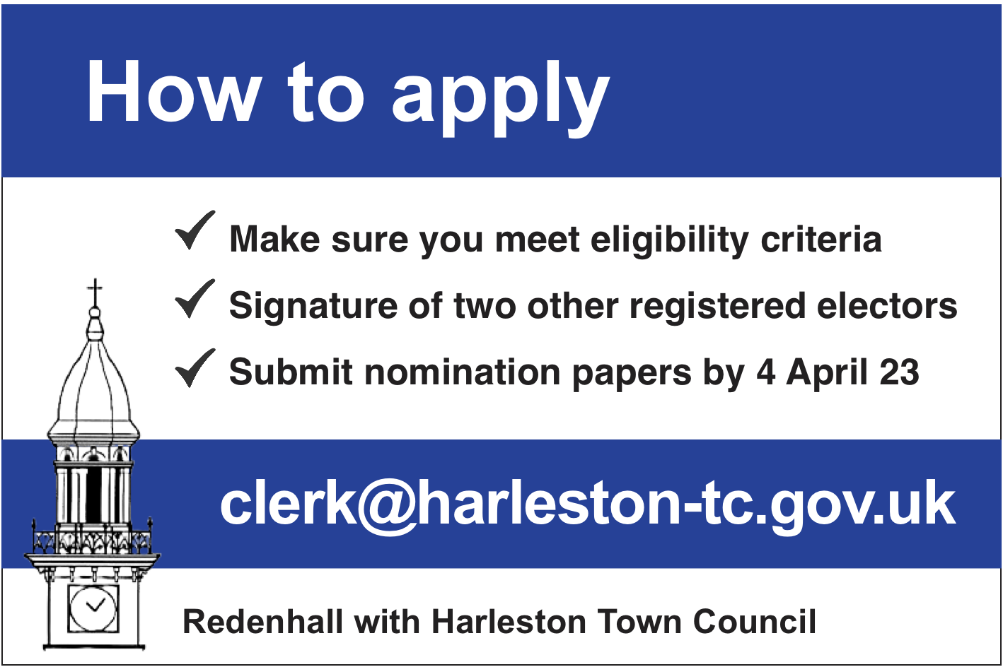 How to apply-Become a Town Councillor – Harleston Town Council